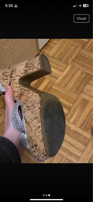 Sandali con tacco argento