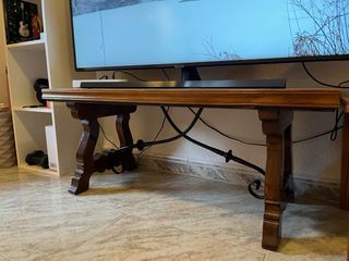 Mesa madera maciza con forja