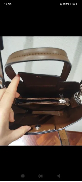 Bolso tote bandolera marrón