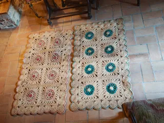 Alfombras artesans de Yute con motivos Florales