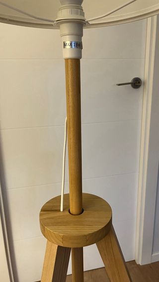 Lámpara de pie Ikea Lauters Madera Blanca