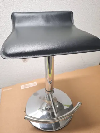 Taburete Cocina Regulable Negro/Plata