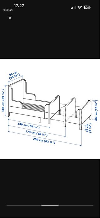 Cama extensible blanca BUSUNGE