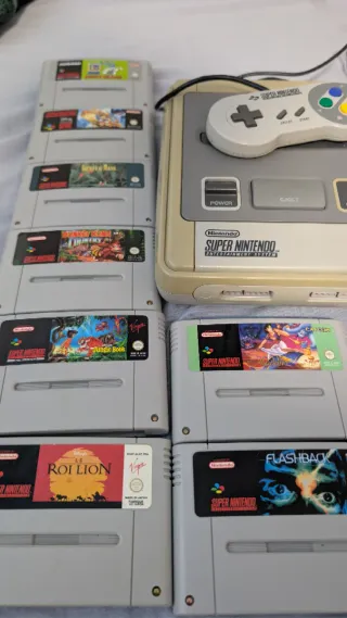 Super Nintendo con 9 juegos