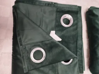 Juego 2 Cortinas Opacas Terciopelo Verde