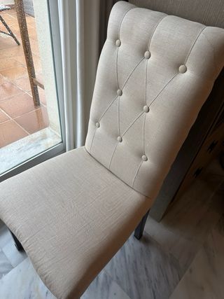 6 Sillas Comedor Marrón Tela y Madera