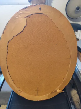 Cuadro al óleo floral ovalado