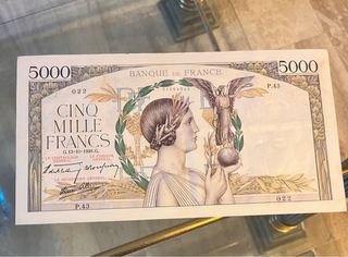 Billete 5000 Francos Franceses 1938