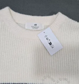 Camisola H&M Riscas Preto e Branco com Strass