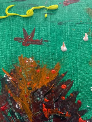 Quadro astratto Mogu Mogu di A.Cacace 30x60 cm