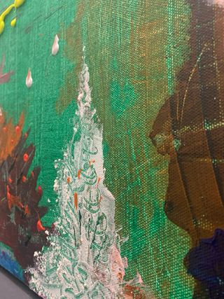 Quadro astratto Mogu Mogu di A.Cacace 30x60 cm