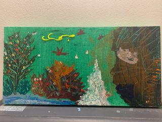 Quadro astratto Mogu Mogu di A.Cacace 30x60 cm