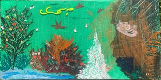 Quadro astratto Mogu Mogu di A.Cacace 30x60 cm