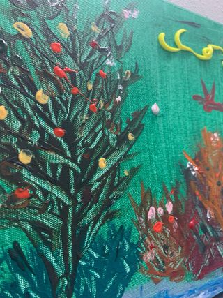 Quadro astratto Mogu Mogu di A.Cacace 30x60 cm