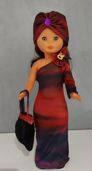 Vestido Nancy con turbante y bolso