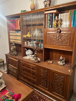 Mueble Comedor Clásico Madera Vitrina