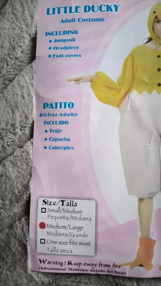 Disfraz de patito talla L