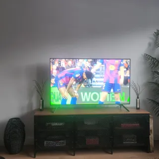 Mesa TV industrial metal y madera