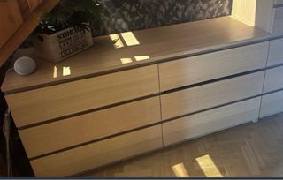 Cajonera con 6 cajones madera clara modelo MALM