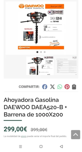 Taladro de Tierra Daewoo DAEA520-B Nuevo