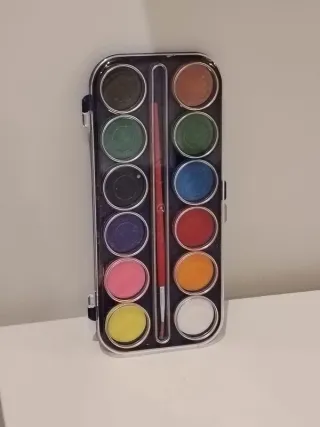 Caixa de aguarelas 12 cores com pincel