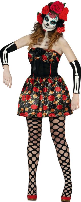 Disfraz Carnaval Catrina mujer Guirca floral