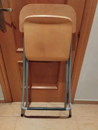 Silla alta plegable madera y metal