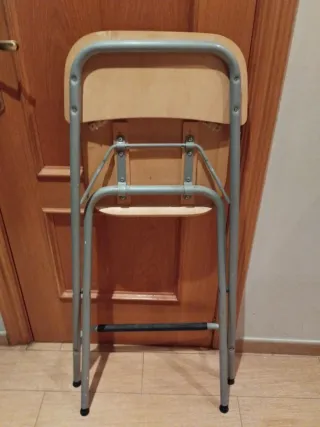 Silla alta plegable madera y metal