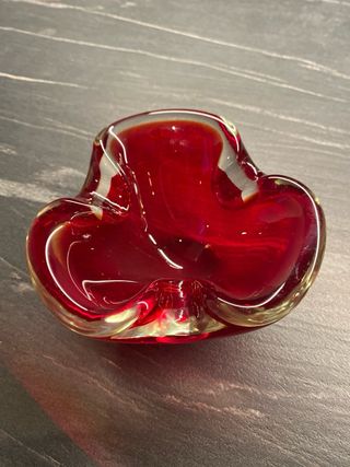 Posacenere Murano Rosso Vetro Sommerso