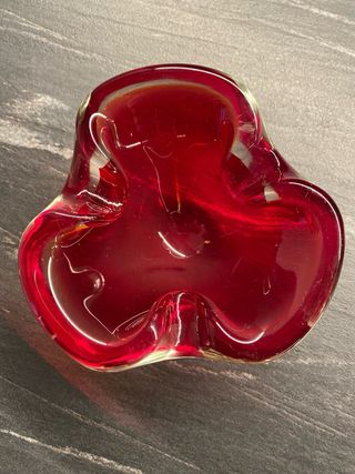 Posacenere Murano Rosso Vetro Sommerso