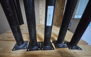 5 patas negras base cuadrada 40cm