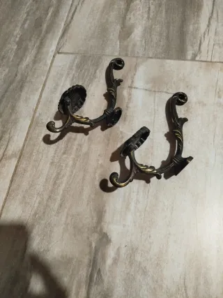 Percheros vintage latón concha