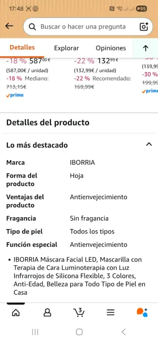 Mascarilla Facial LED IBORRIA Blanco