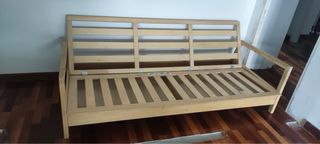 Sofá cama madera y tela