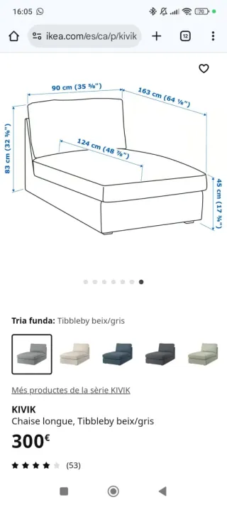 Sofá Chaise longue kivik