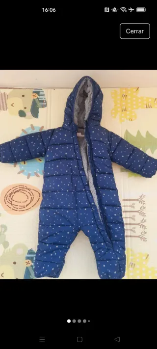 Mono de nieve azul con estrellas Talla 68cm