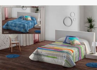 Edredón Multicolor con Diseño de Sellos