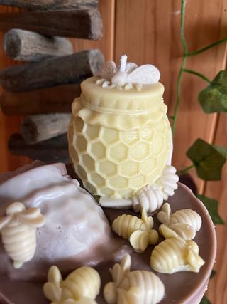 Vela artesanal abeja y panal