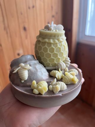 Vela artesanal abeja y panal