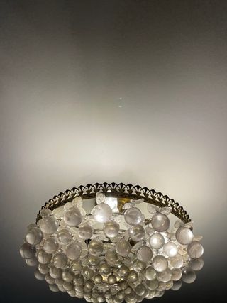 Lámpara de techo de cristal y metal