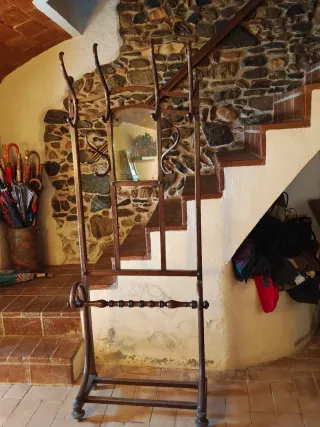 Perchero Sombrerero Tonet Antiguo Madera y Metal