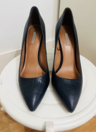 Zapatos Uterqüe azul marino piel