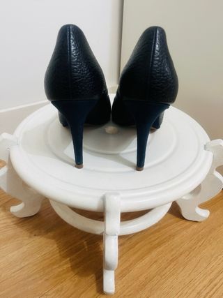 Zapatos Uterqüe azul marino piel