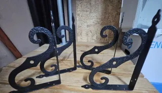 4 Escuadras Forja Negro 20x15cm