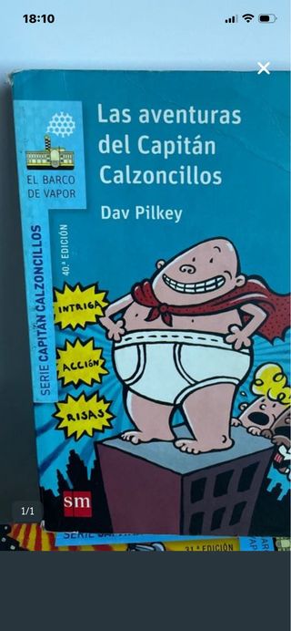 Lote 6 libros aventura total y capitán calzoncillo