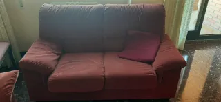 Sofá de 2 plazas rosa/rojo