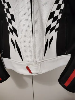 Chaqueta SPYKE Cuero Blanca Negra Roja