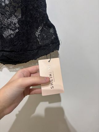 Top lencero Shein encaje negro XS