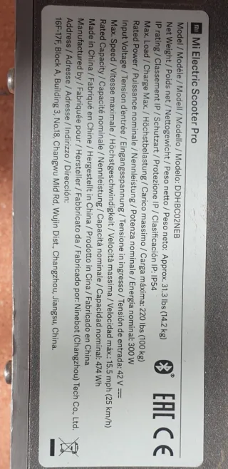 Patinete Xiaomi Mi Scooter Pro