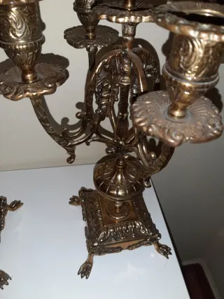 Candelabros de Bronce Dorados